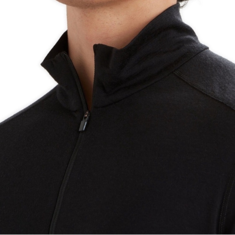 Icebreaker Merino Bodyfit 200 Black Half Zip Base Layer Top - Picture 5 of 6